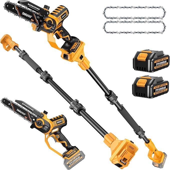 2-IN-1 Electric Pole Saw, 8 Inch Mini Chainsaw